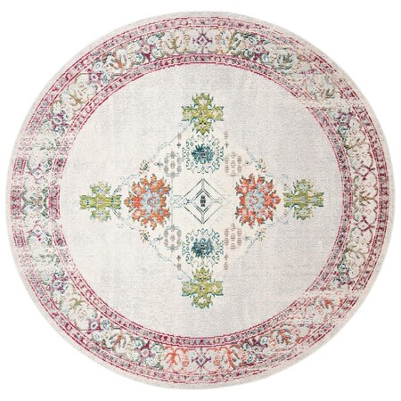 Safavieh 7 x 7 ft. Crystal Power Loomed Round Area Rug; Cream & Grey CRS522A-7R